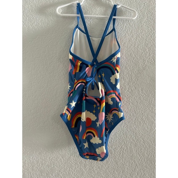 Hanna Andersson Girls size 8 Swim Suit Blue with Rainbows - Picture 3 of 7